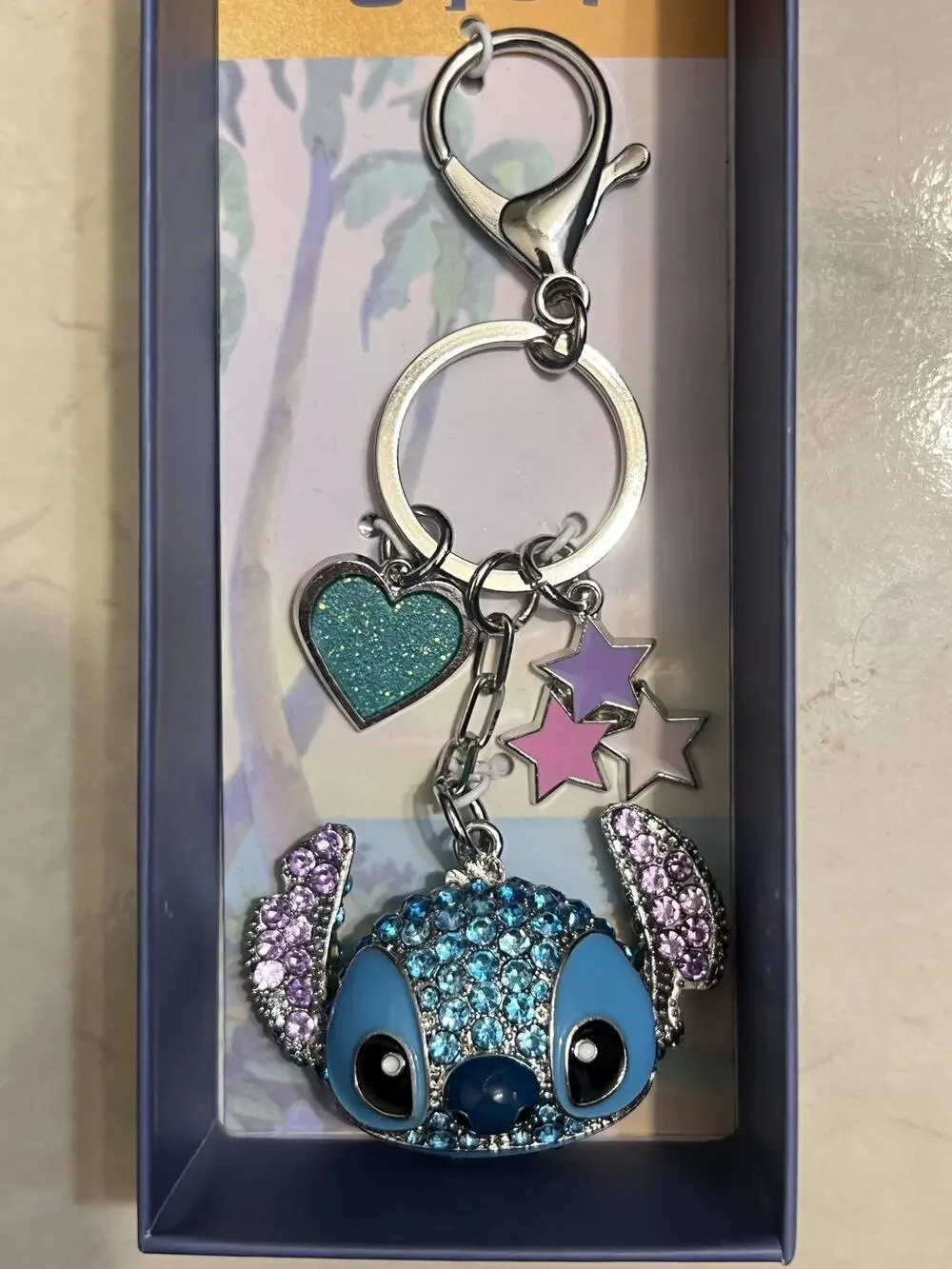 Disney Stitch Keychain & Bag Charm W/Rhinestones NEW In Box